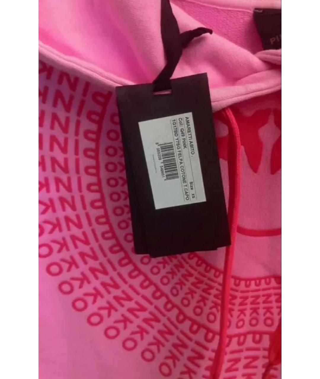 PINKO Розовое хлопковое повседневное платье, фото 3