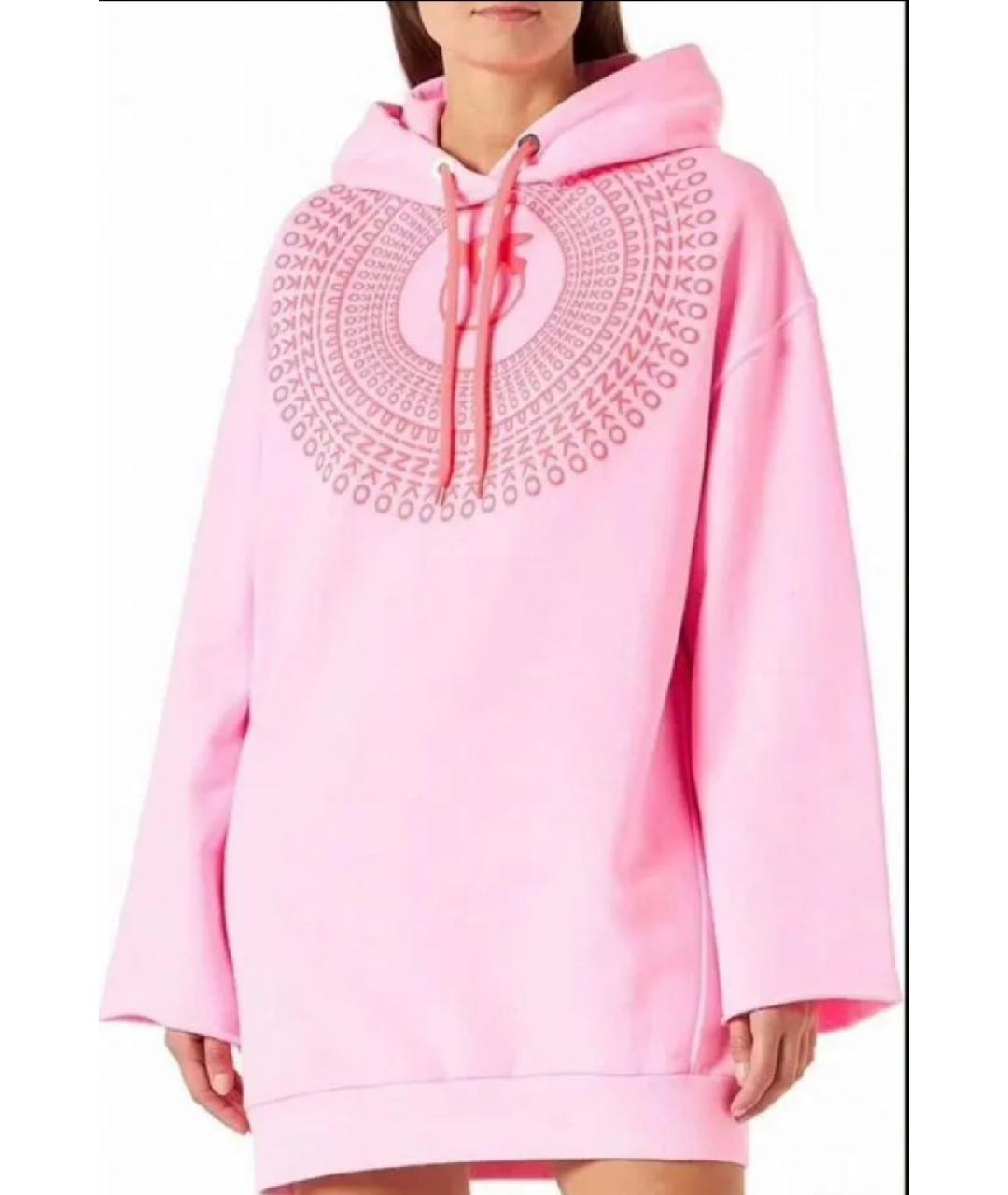 PINKO Розовое хлопковое повседневное платье, фото 2