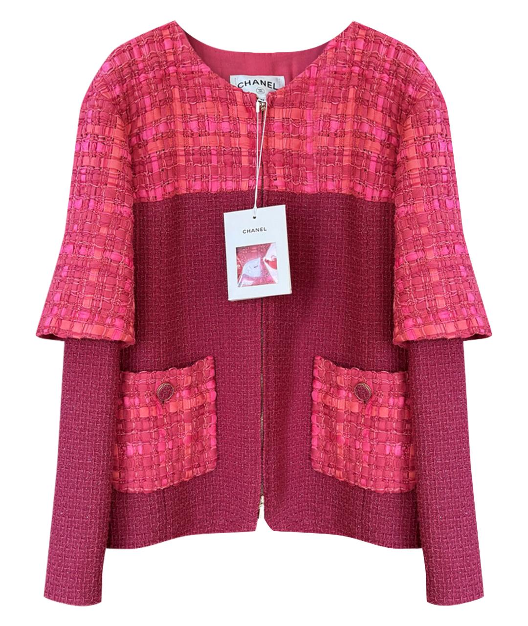 CHANEL Розовый твидовый жакет/пиджак, фото 1