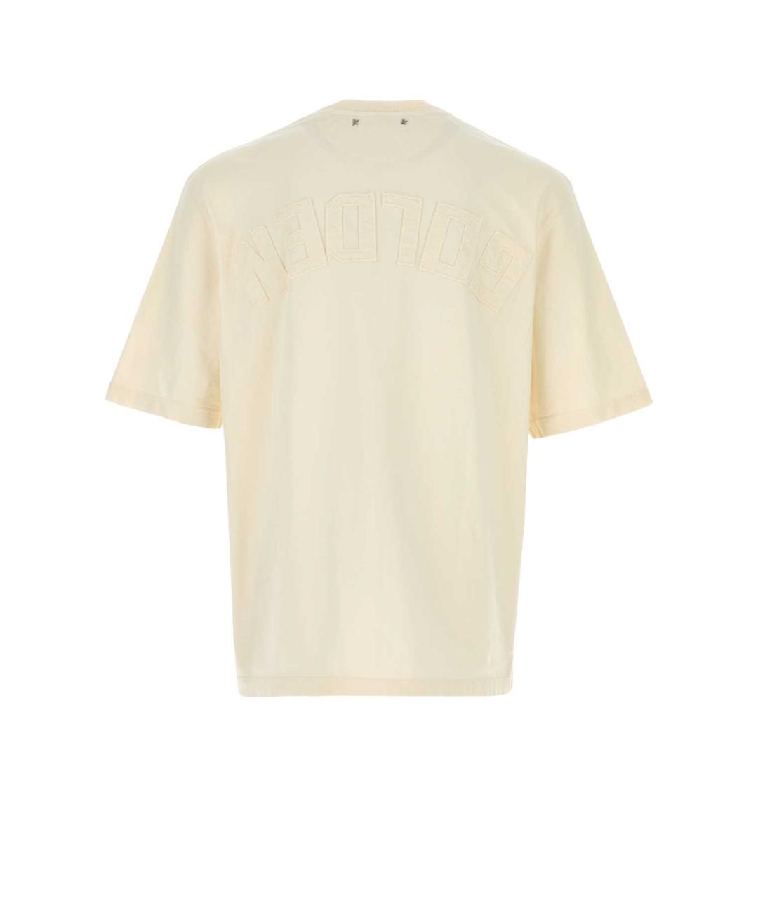 GOLDEN GOOSE DELUXE BRAND Бежевая хлопковая футболка, фото 2