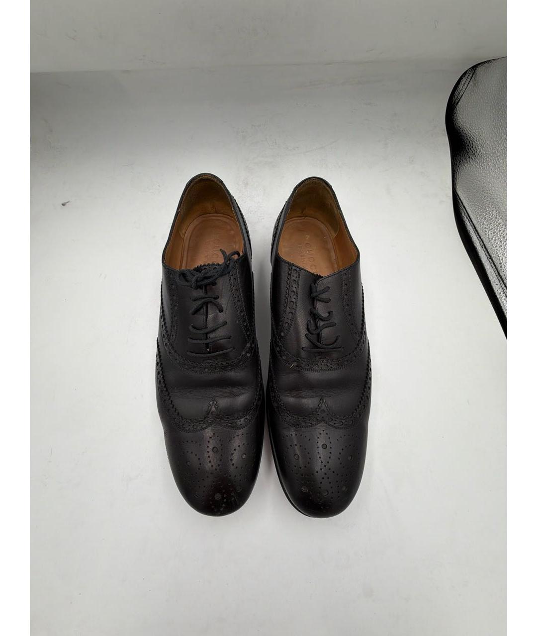 GUCCI Черные кожаные туфли, фото 3