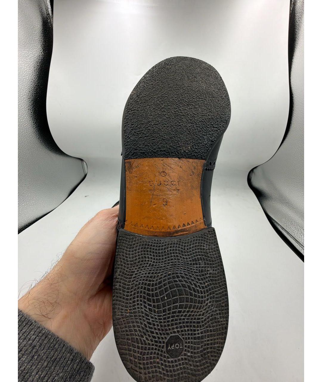 GUCCI Черные кожаные туфли, фото 6