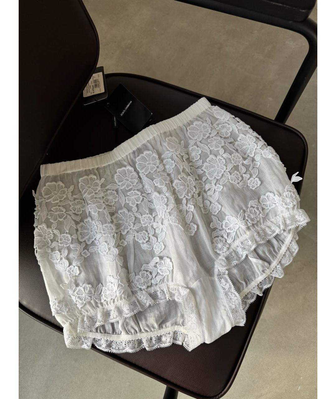 DOLCE&GABBANA Белые хлопковые шорты, фото 3