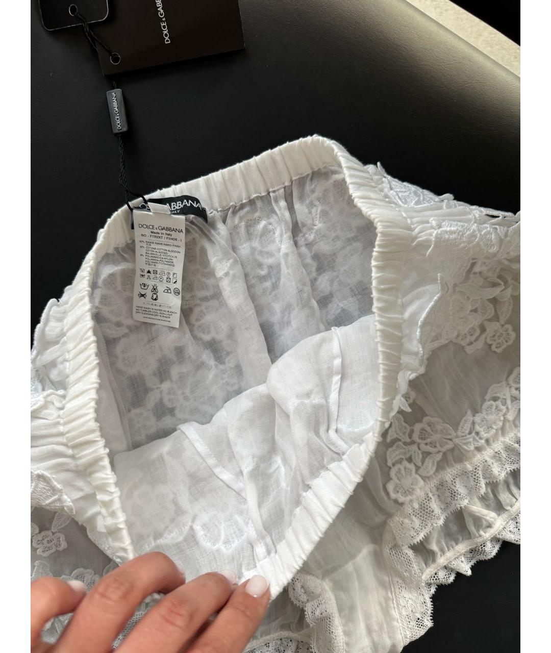 DOLCE&GABBANA Белые хлопковые шорты, фото 4