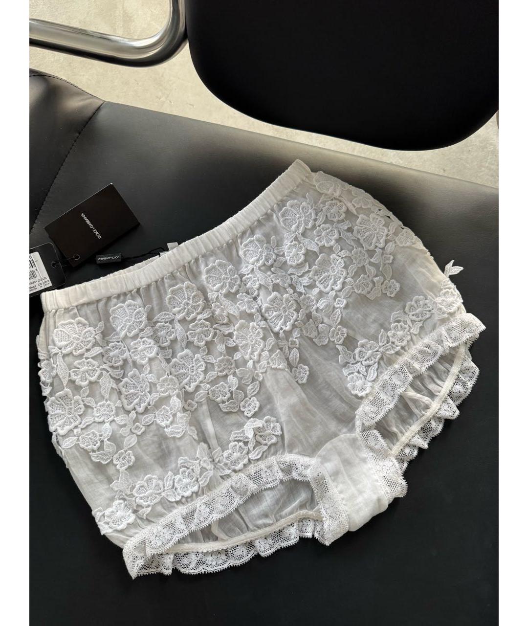 DOLCE&GABBANA Белые хлопковые шорты, фото 5