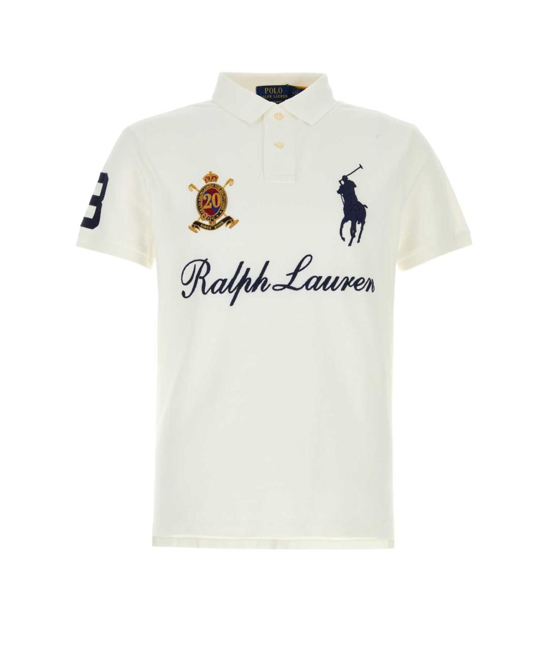 POLO RALPH LAUREN Белое хлопковое поло с коротким рукавом, фото 1