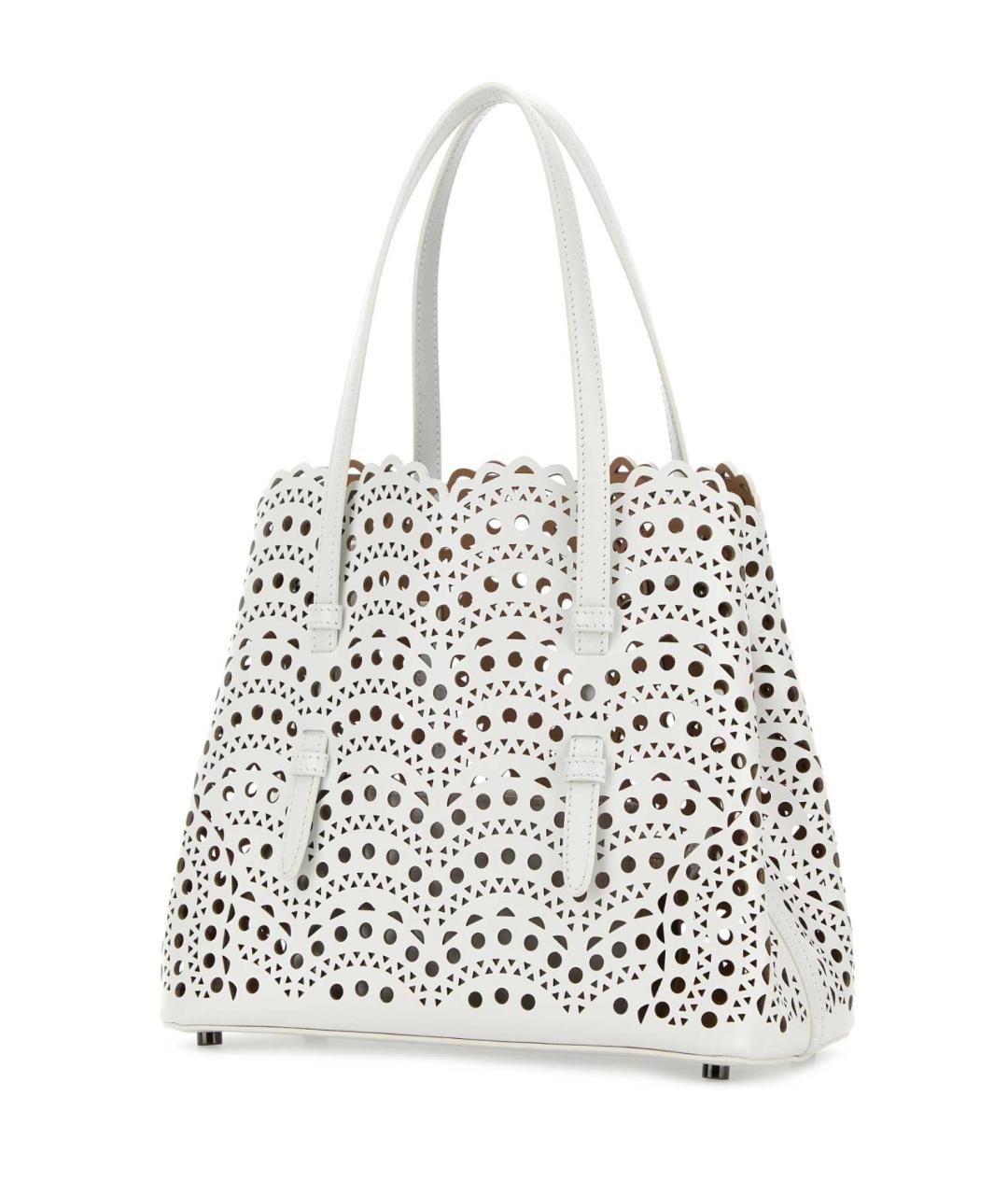 ALAIA Белая кожаная сумка тоут, фото 2