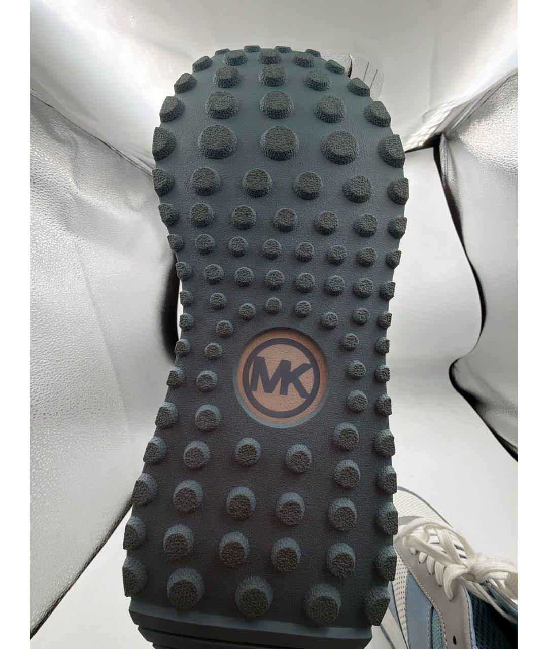 MICHAEL KORS Голубые кожаные низкие кроссовки / кеды, фото 6