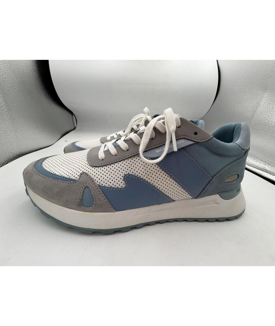 MICHAEL KORS Голубые кожаные низкие кроссовки / кеды, фото 7