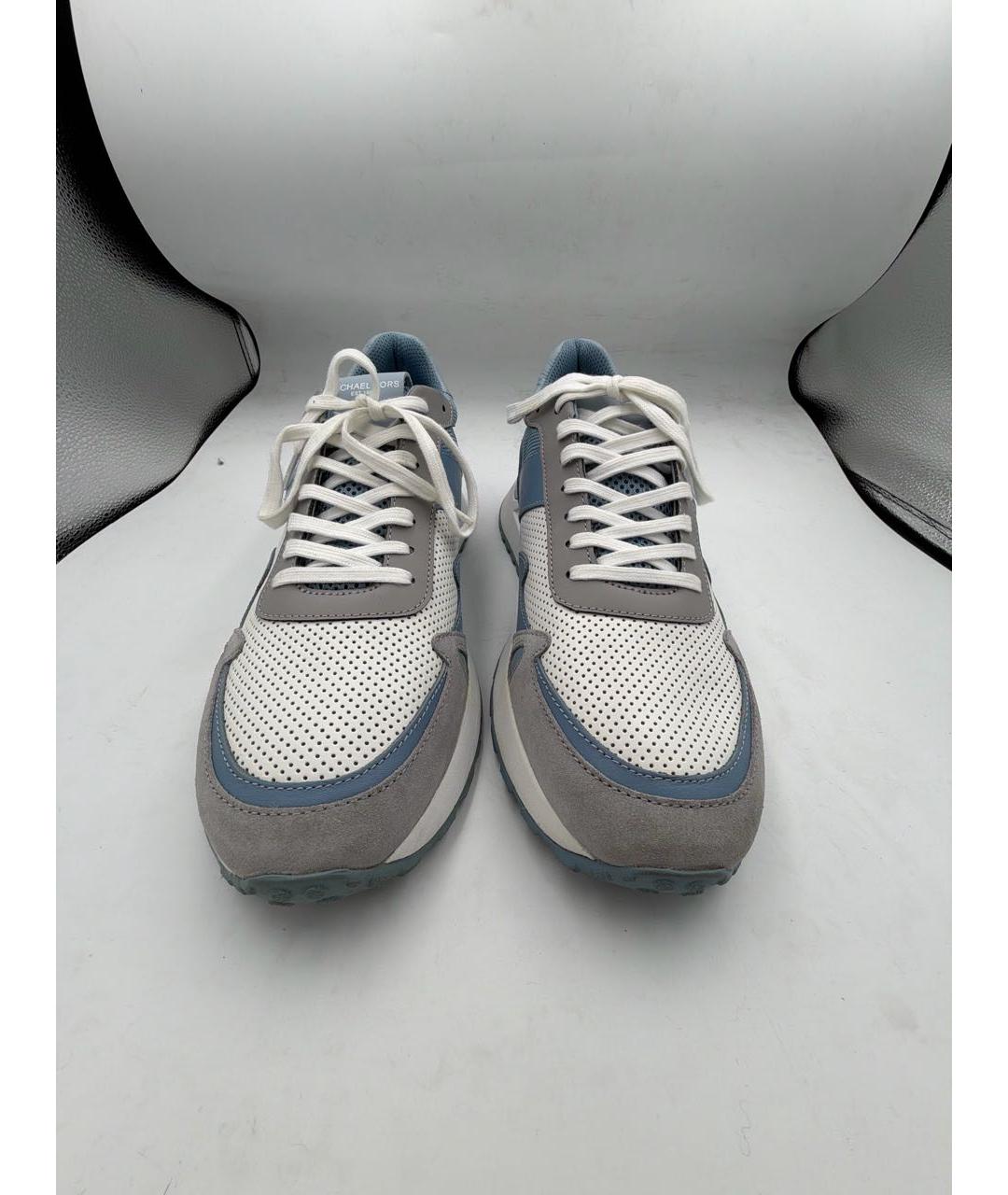 MICHAEL KORS Голубые кожаные низкие кроссовки / кеды, фото 2