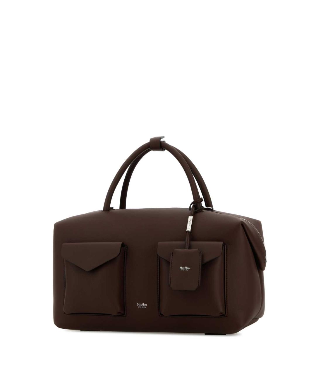 MAX MARA Коричневая кожаная сумка тоут, фото 2