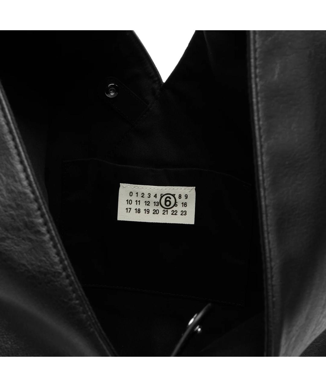 MM6 MAISON MARGIELA Черная кожаная сумка с короткими ручками, фото 6