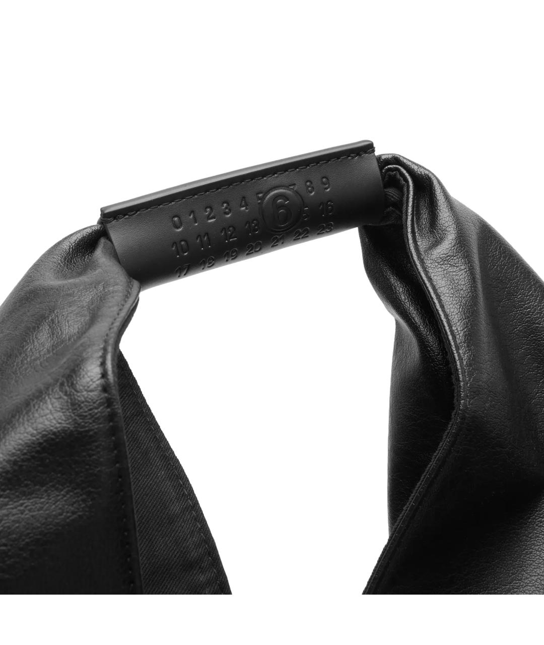 MM6 MAISON MARGIELA Черная кожаная сумка с короткими ручками, фото 5