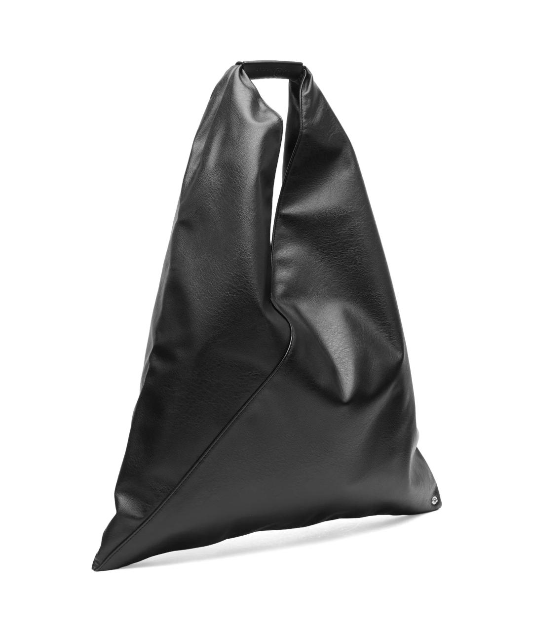 MM6 MAISON MARGIELA Черная кожаная сумка с короткими ручками, фото 3