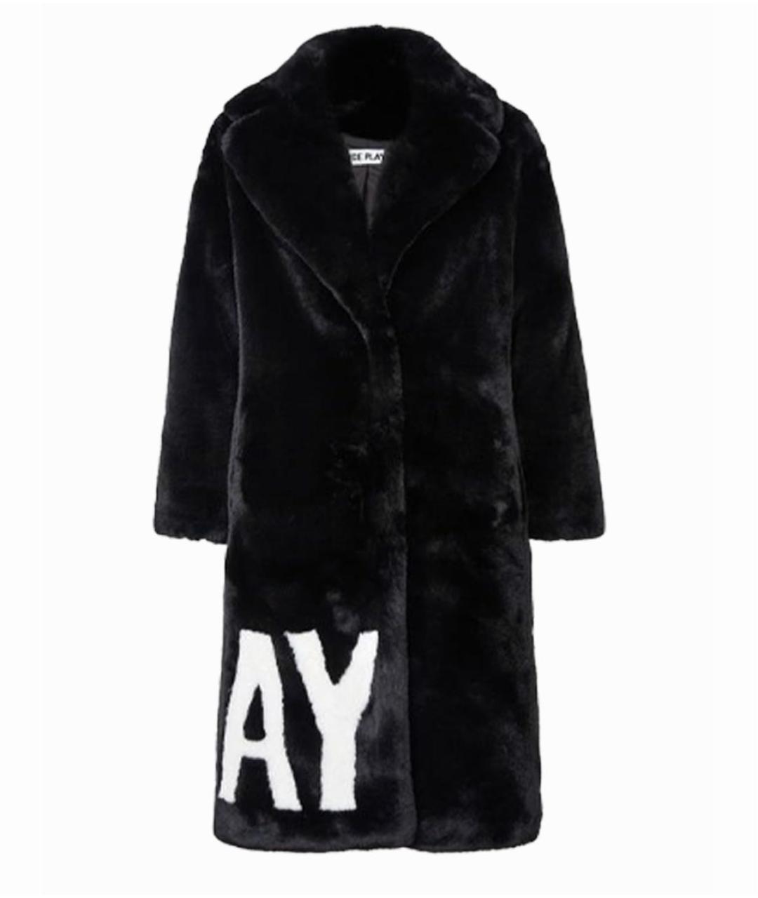 ICEBERG Черная меховая шуба, фото 1