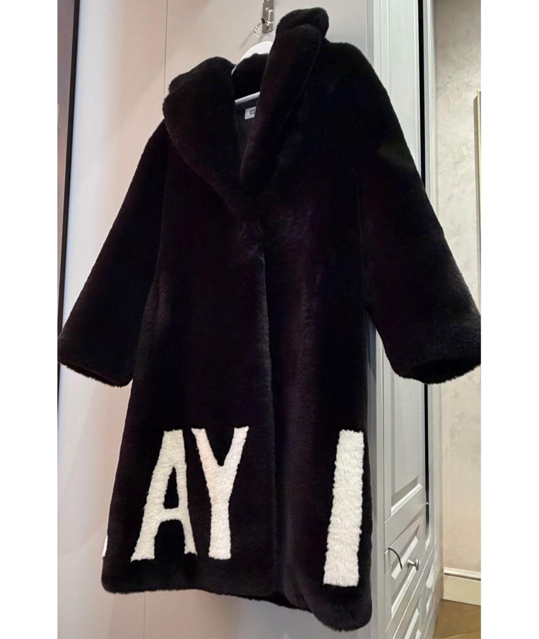 ICEBERG Черная меховая шуба, фото 2