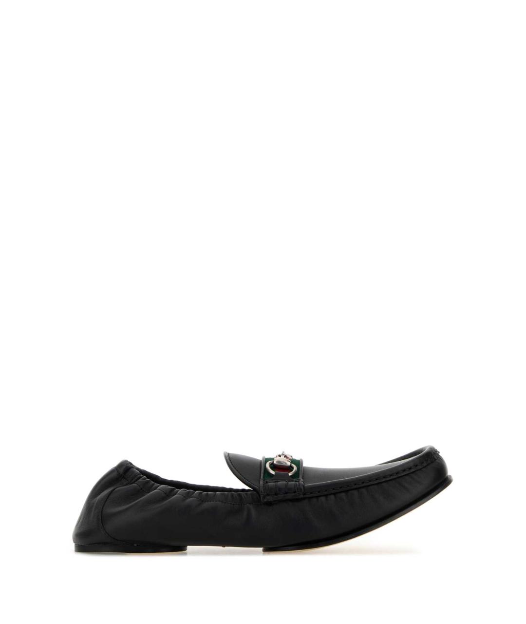 GUCCI Черные кожаные лоферы, фото 1