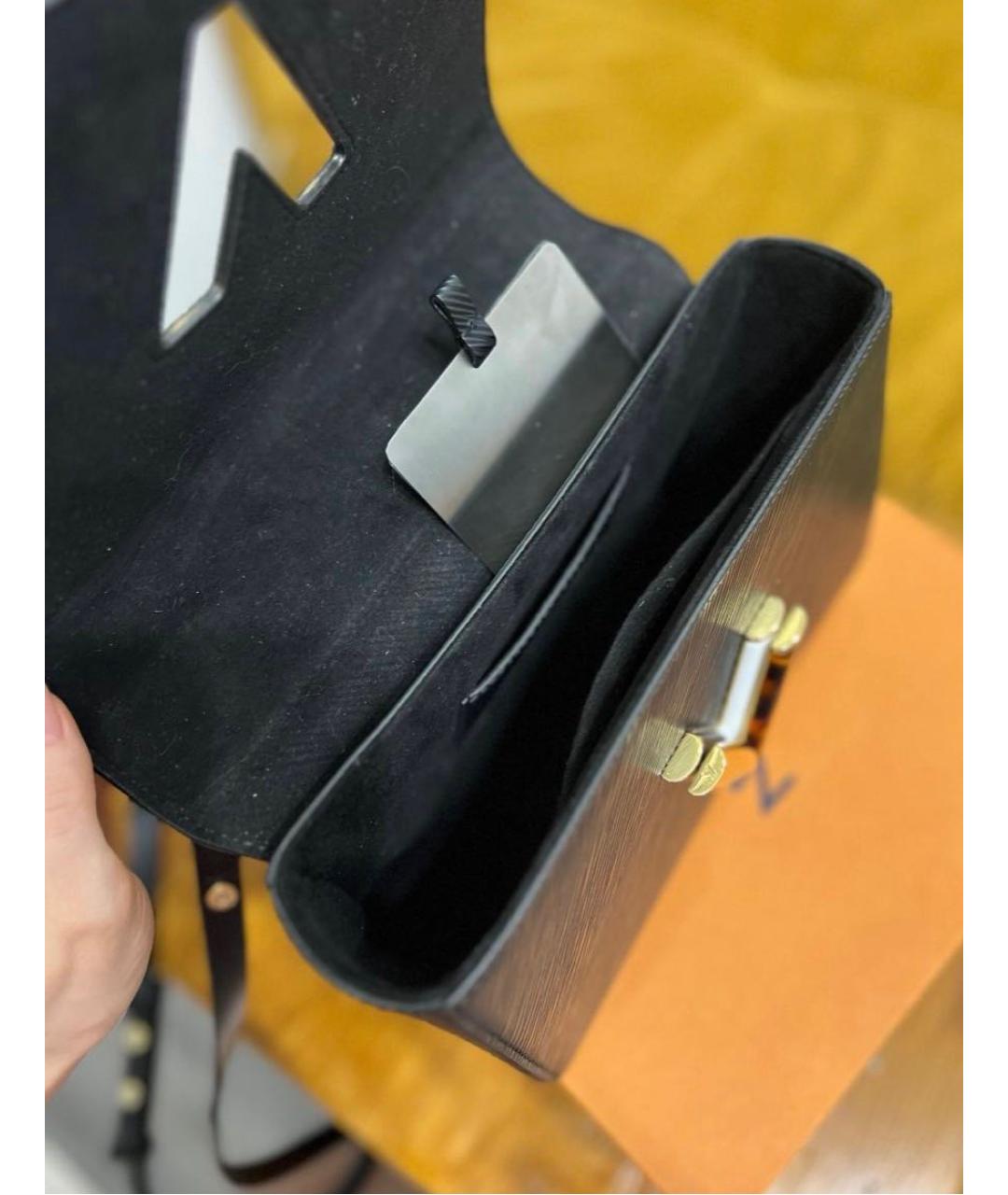 LOUIS VUITTON Черная кожаная сумка через плечо, фото 2