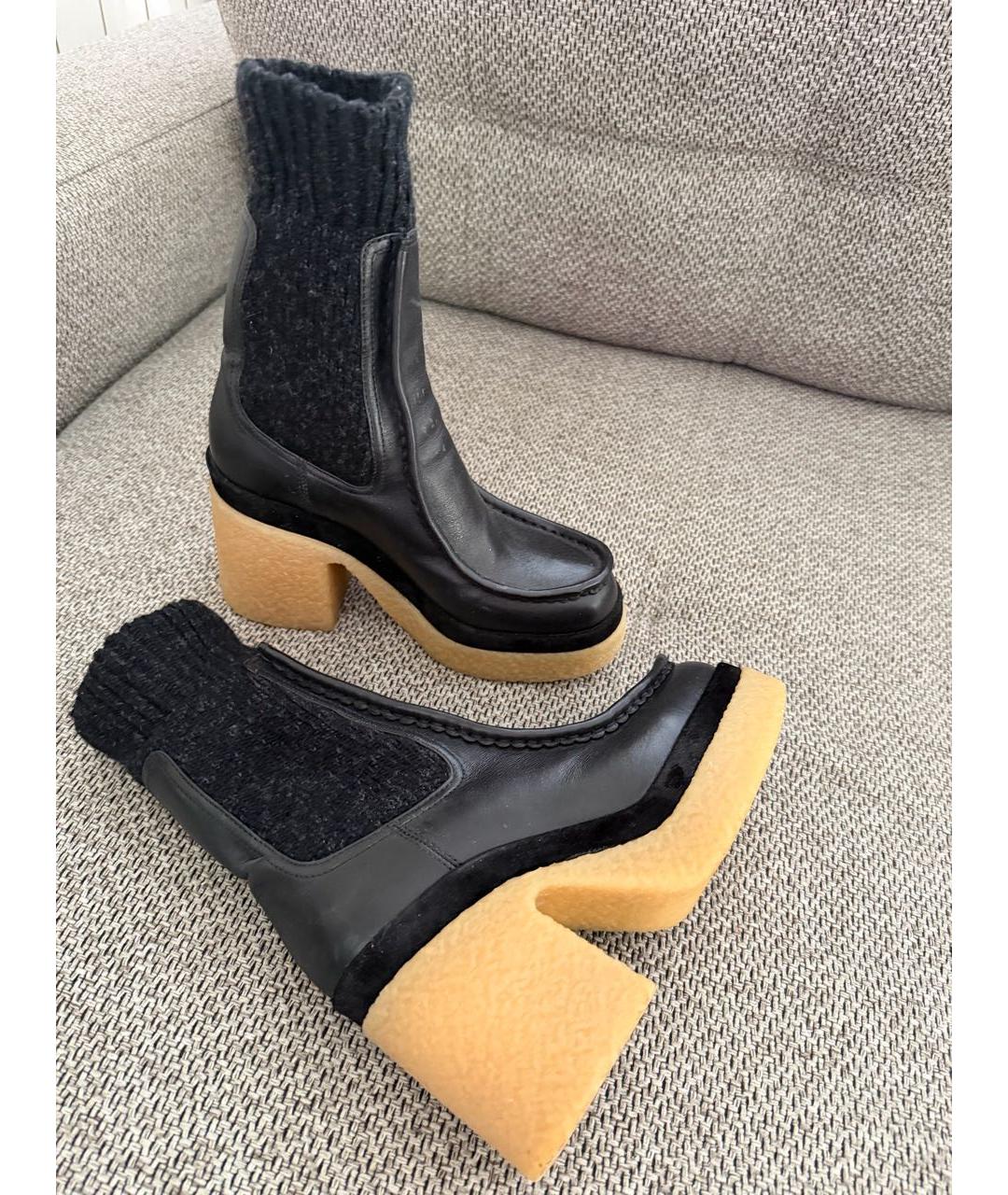 CHLOE Черные кожаные ботильоны, фото 3