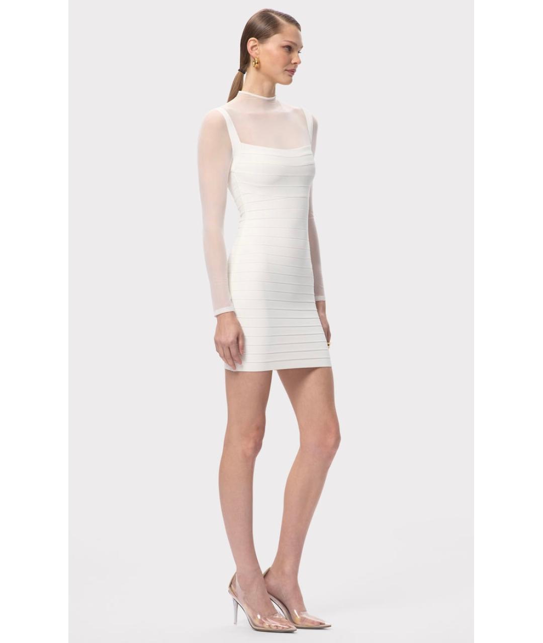 HERVE LEGER Белое коктейльное платье, фото 3