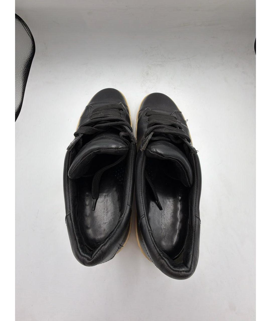 TOM FORD Черные кожаные низкие кроссовки / кеды, фото 3