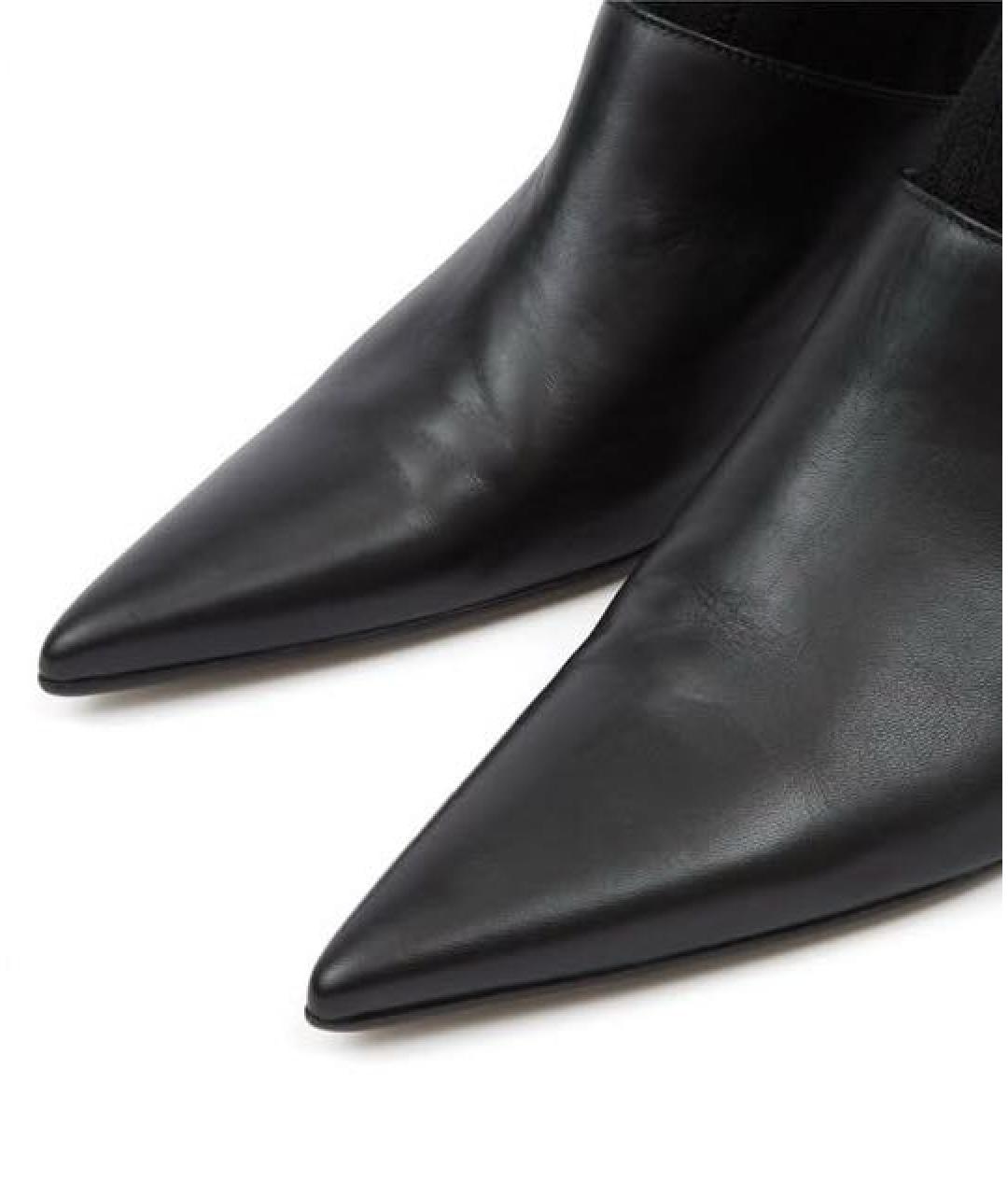 MM6 MAISON MARGIELA Черные кожаные ботильоны, фото 4