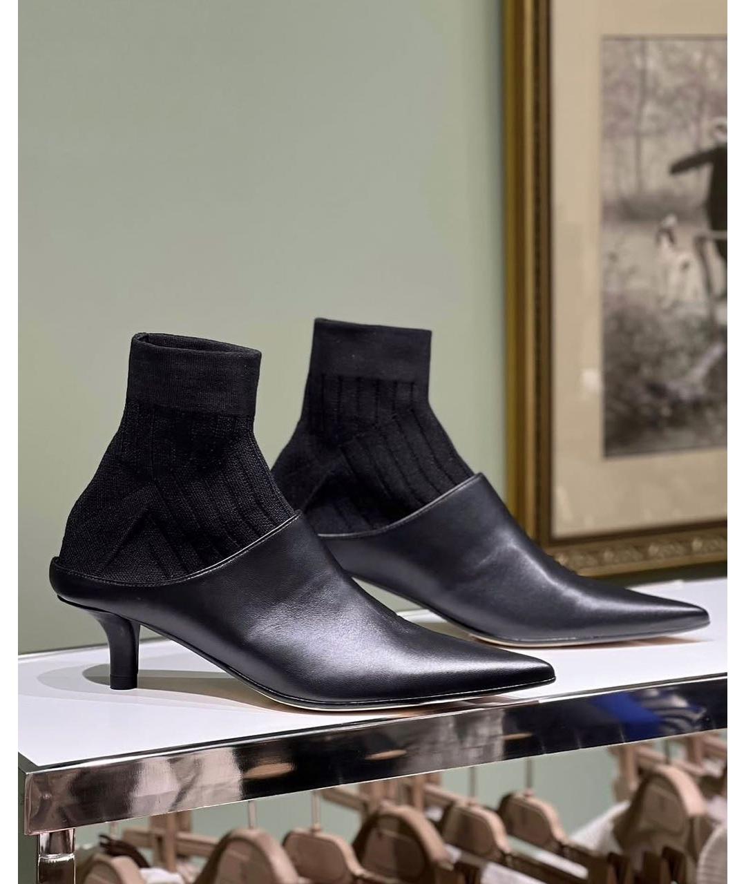 MM6 MAISON MARGIELA Черные кожаные ботильоны, фото 6