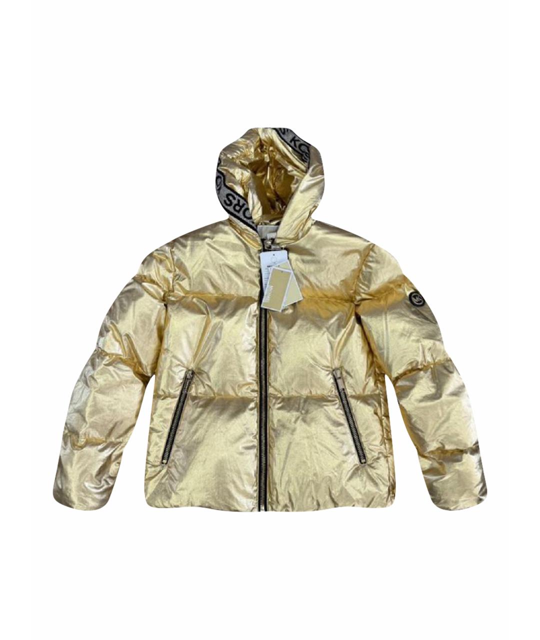 MICHAEL KORS Золотой полиэстеровый пуховик, фото 1