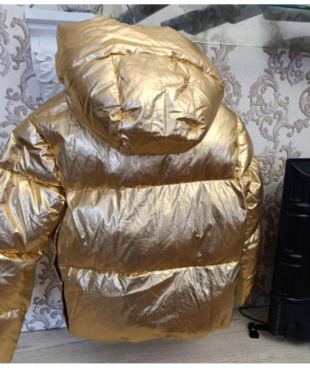 MICHAEL KORS Золотой полиэстеровый пуховик, фото 2