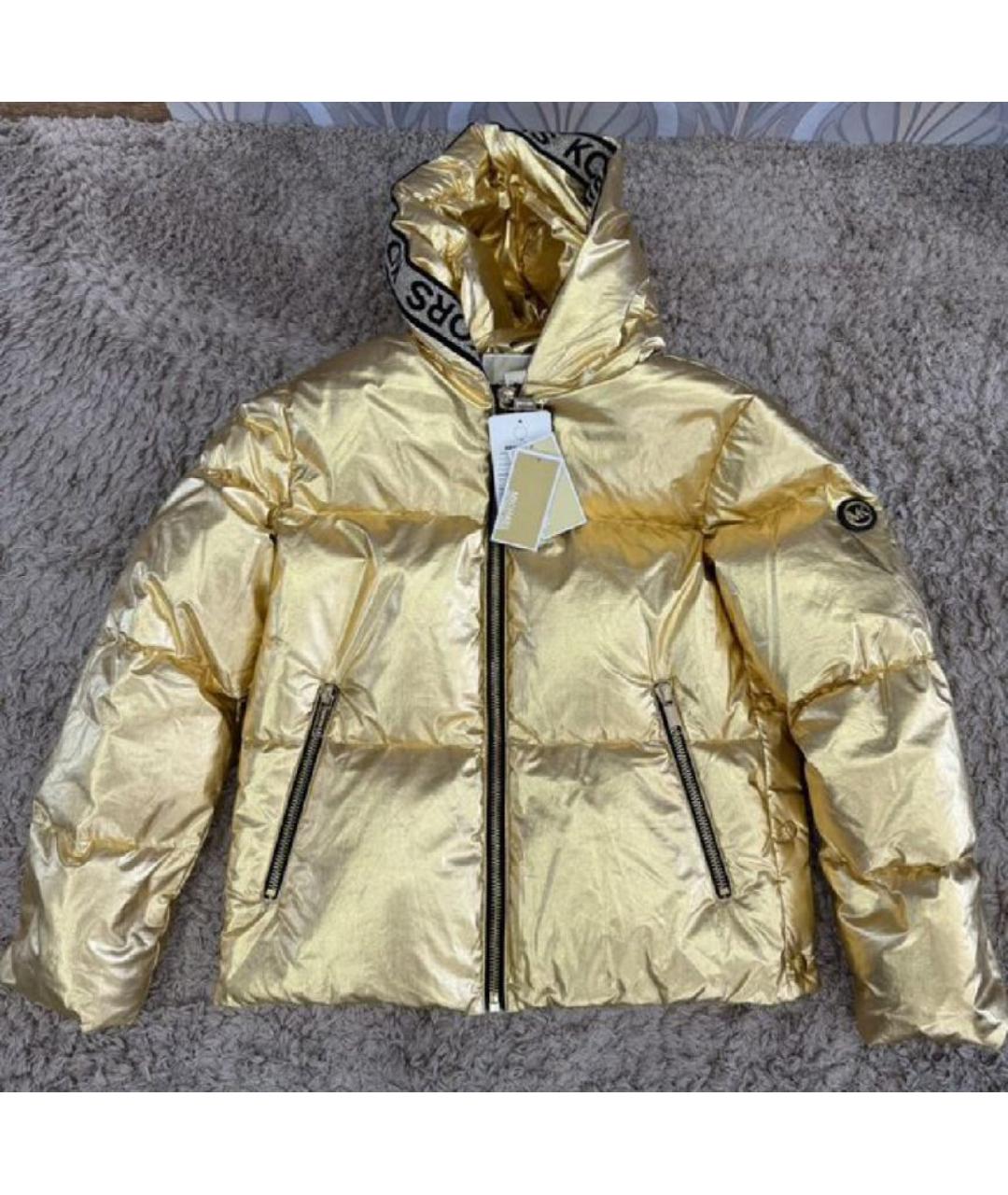 MICHAEL KORS Золотой полиэстеровый пуховик, фото 5