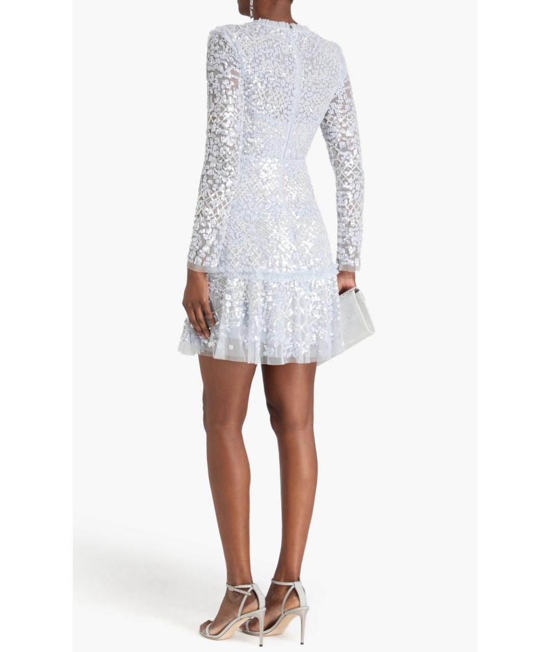 NEEDLE & THREAD Голубое полиэстеровое коктейльное платье, фото 3