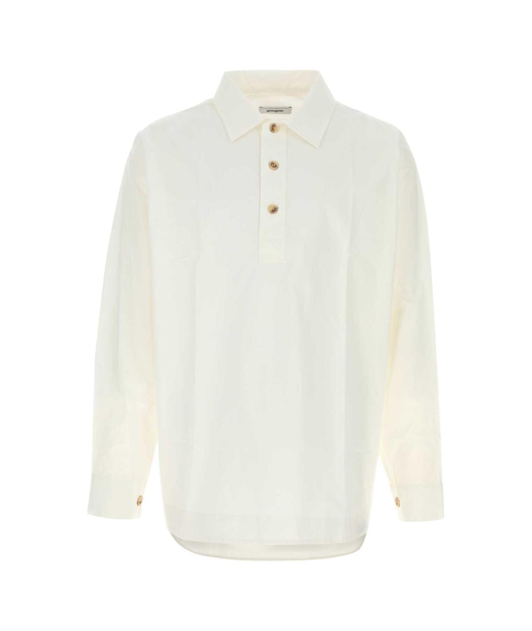 GIMAGUAS Белое хлопковое поло с длинным рукавом, фото 1