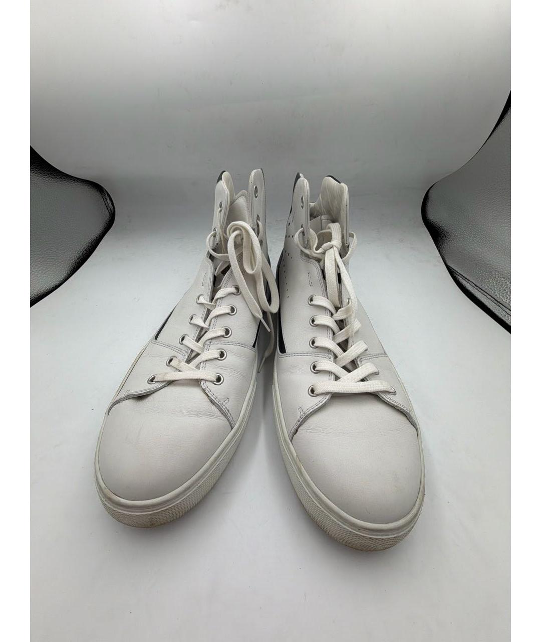 TOD'S Белые кожаные высокие кроссовки / кеды, фото 2