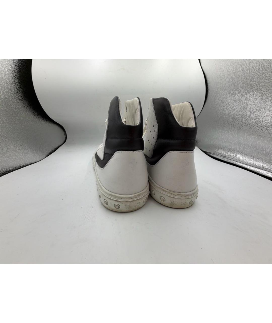 TOD'S Белые кожаные высокие кроссовки / кеды, фото 4