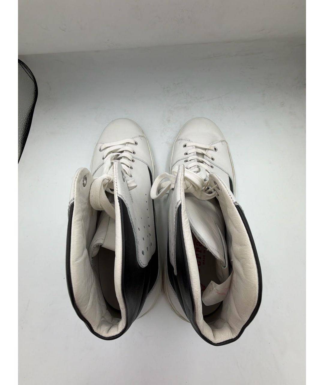 TOD'S Белые кожаные высокие кроссовки / кеды, фото 3