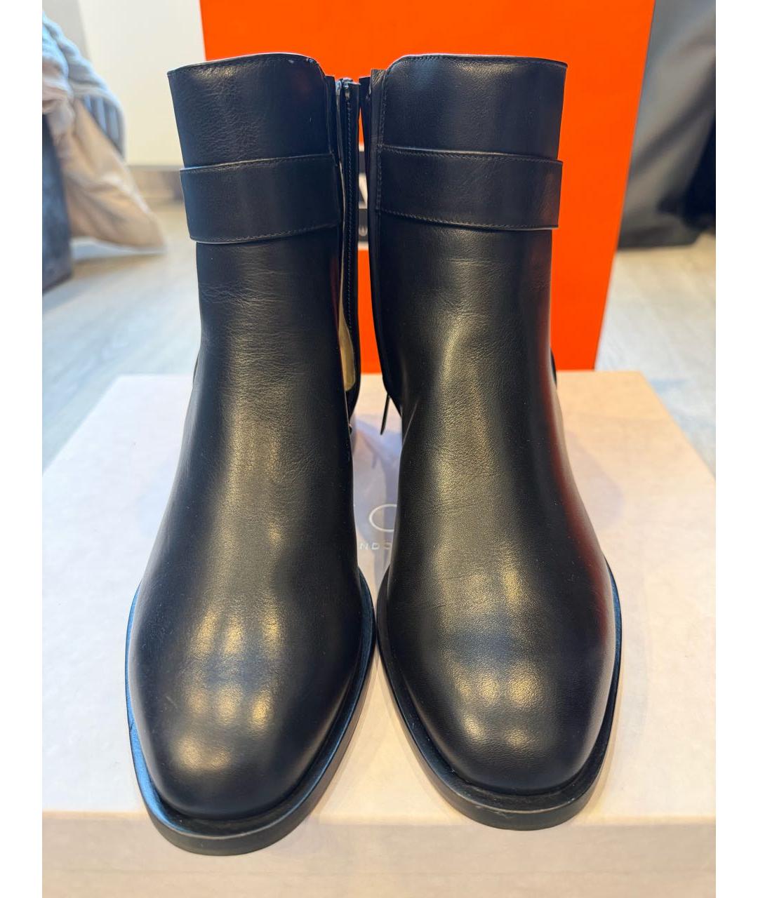 JIMMY CHOO Черные кожаные полусапоги, фото 2