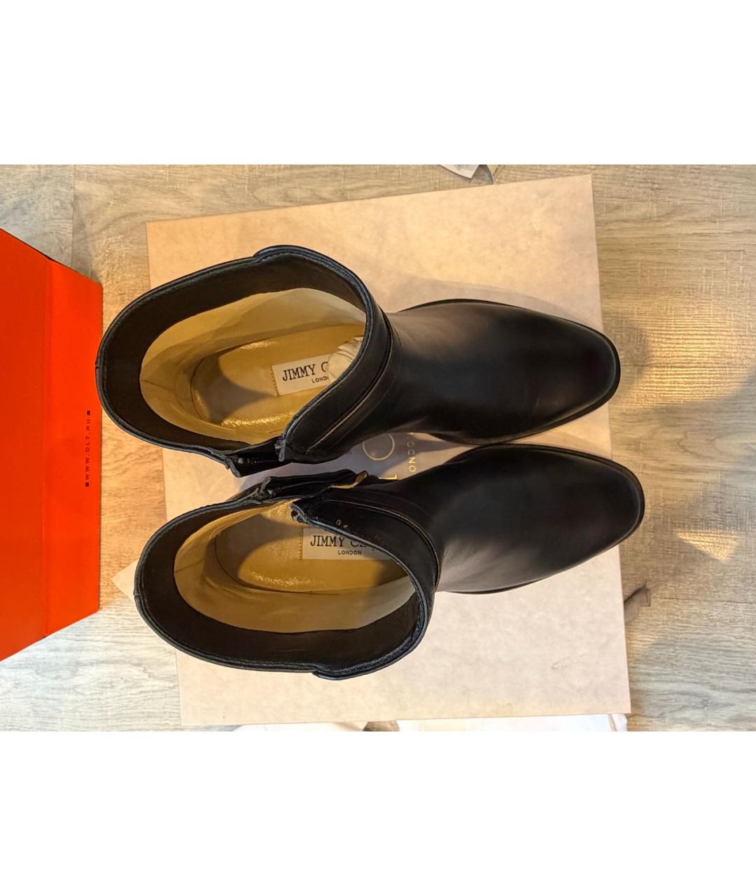 JIMMY CHOO Черные кожаные полусапоги, фото 3