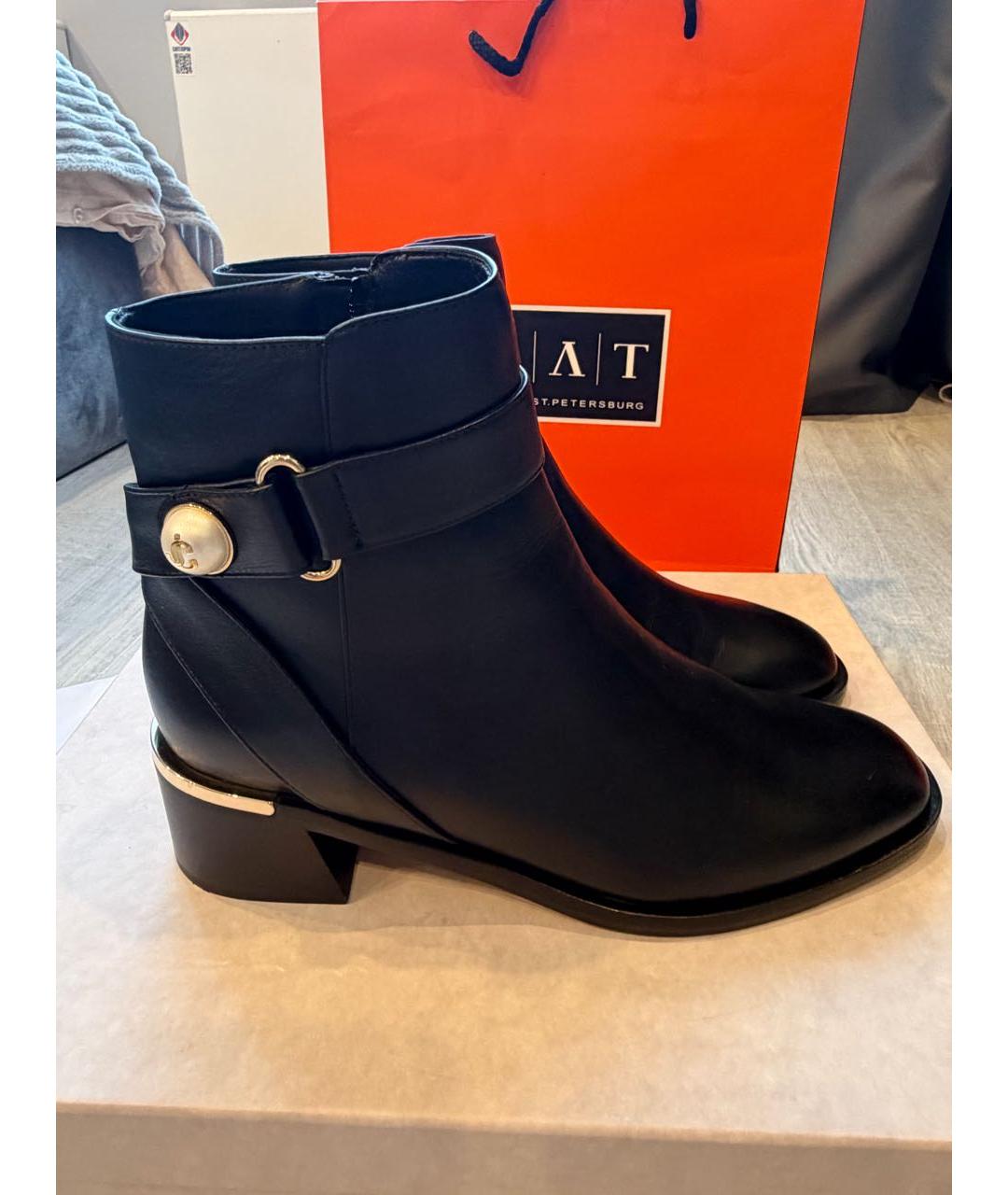 JIMMY CHOO Черные кожаные полусапоги, фото 7