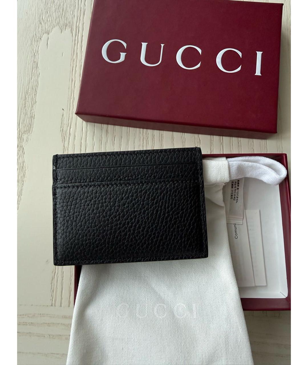 GUCCI Черный кожаный кардхолдер, фото 4