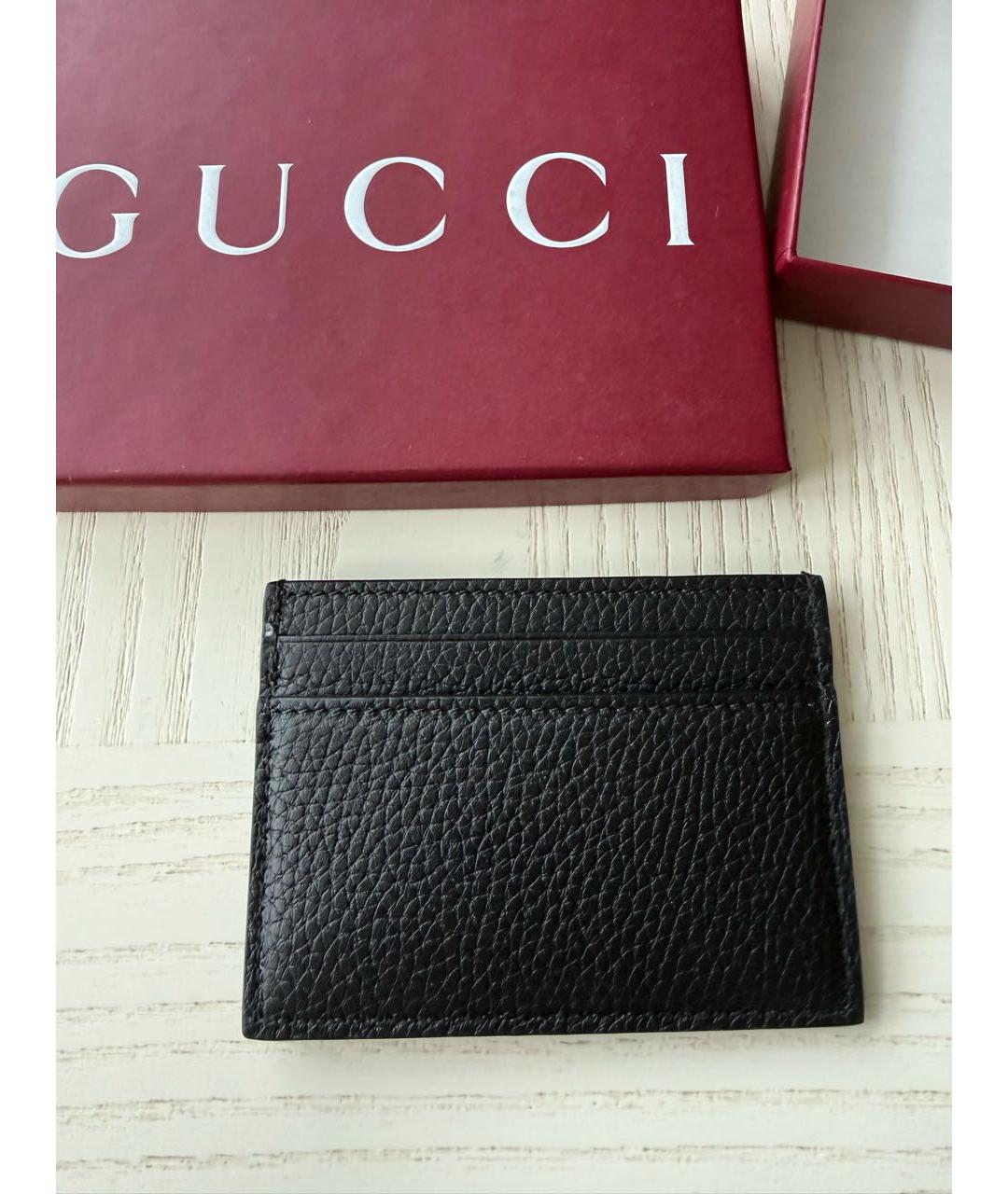 GUCCI Черный кожаный кардхолдер, фото 2