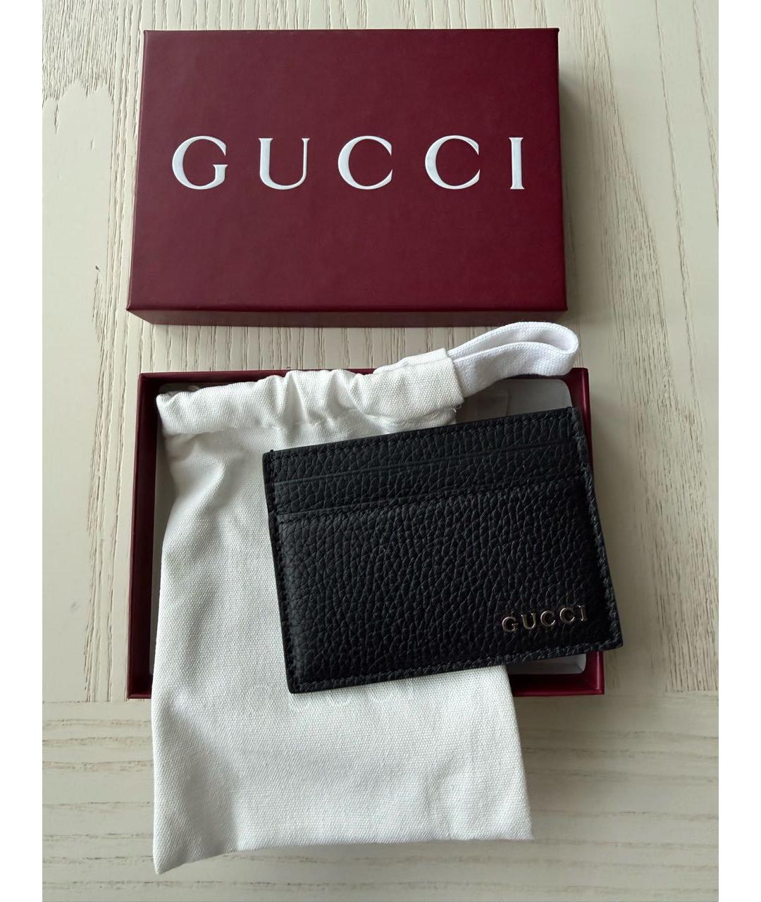 GUCCI Черный кожаный кардхолдер, фото 3