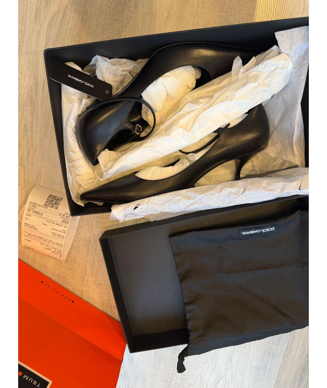 DOLCE&GABBANA Черные кожаные туфли, фото 5