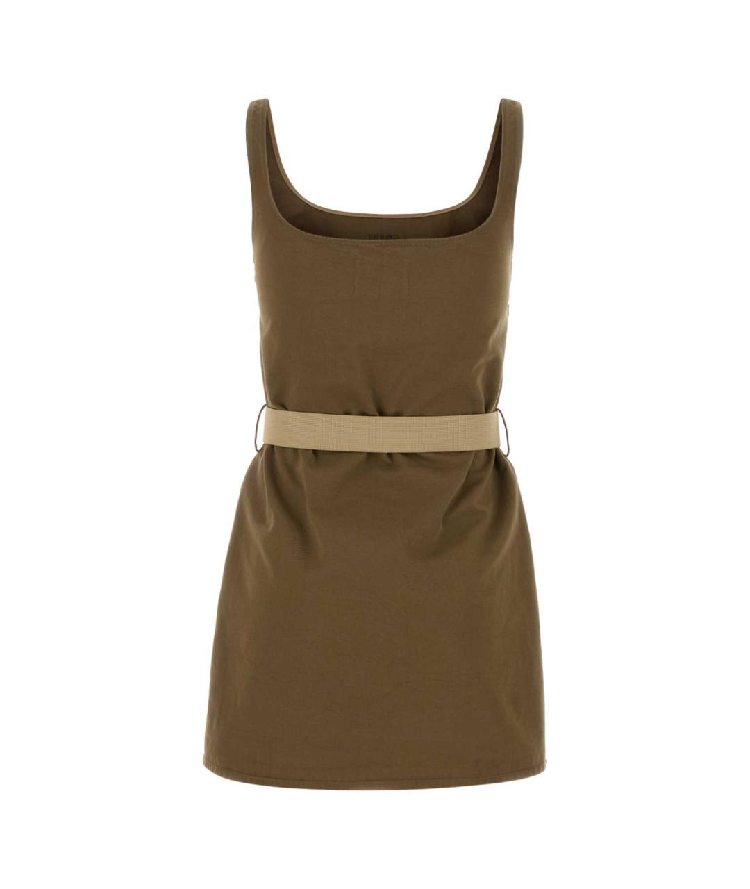 MIU MIU Хаки хлопковое повседневное платье, фото 2