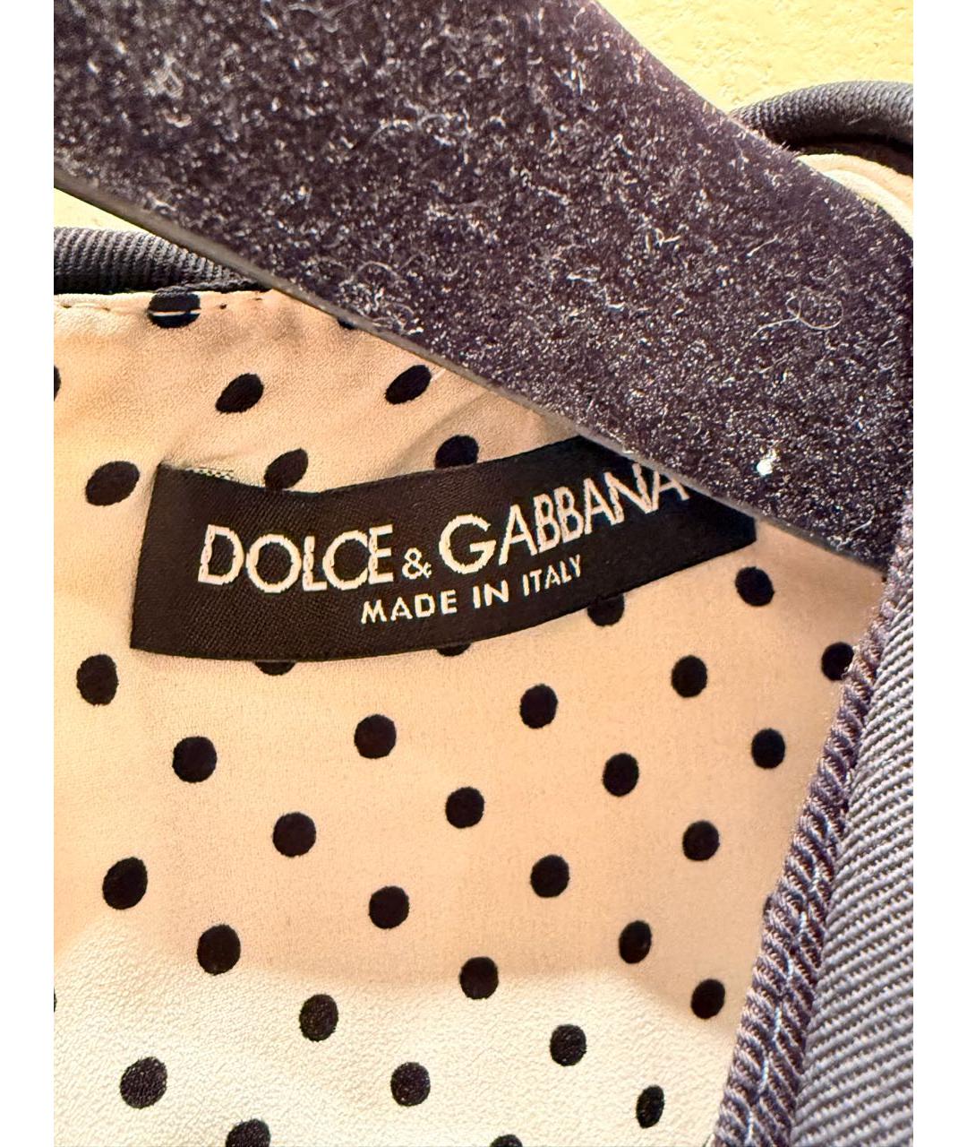 DOLCE&GABBANA Темно-синее хлопковое повседневное платье, фото 4