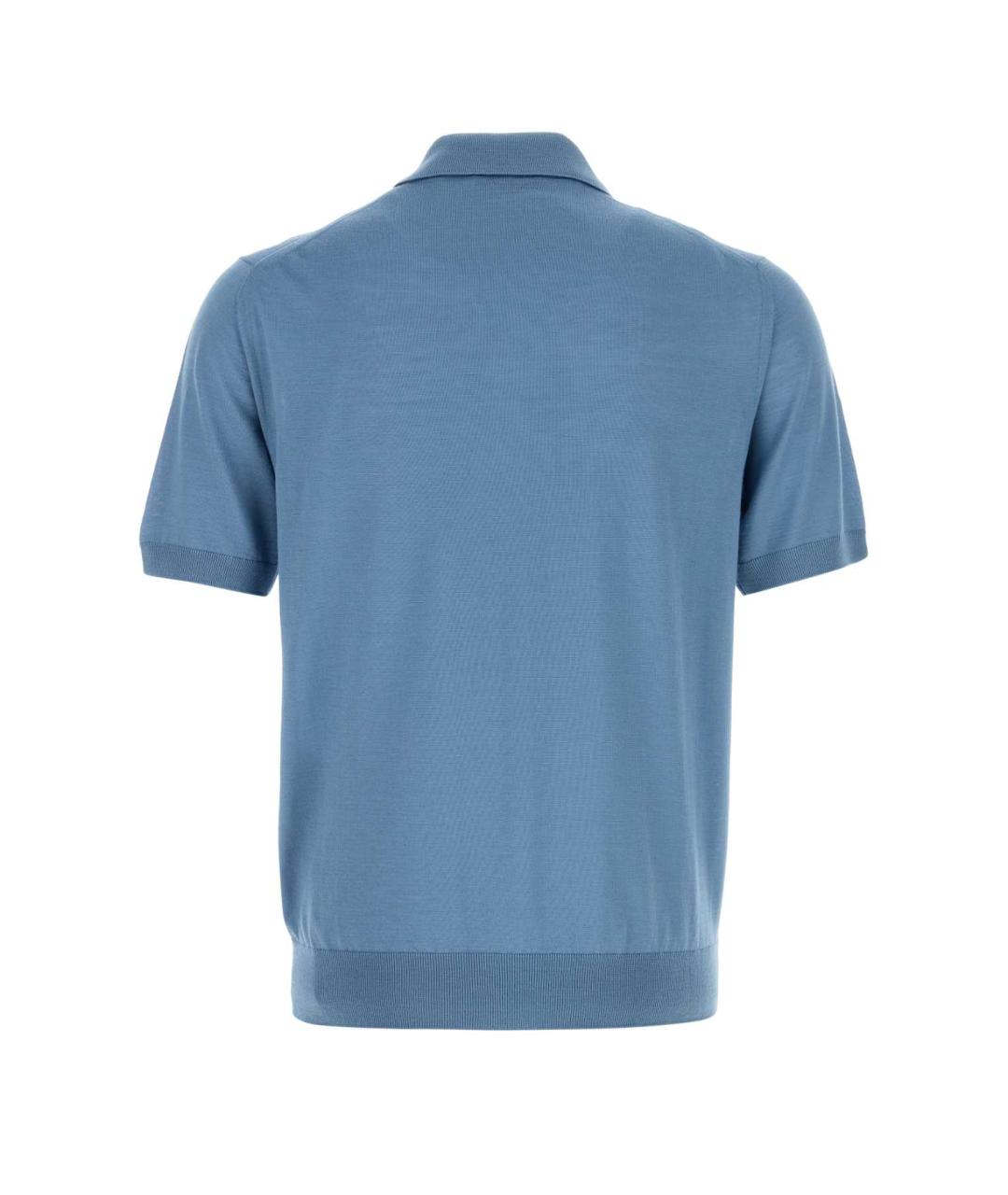 PRADA Голубое поло с коротким рукавом, фото 2
