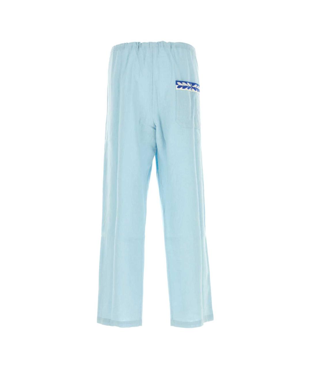 BODE Голубые льняные повседневные брюки, фото 2