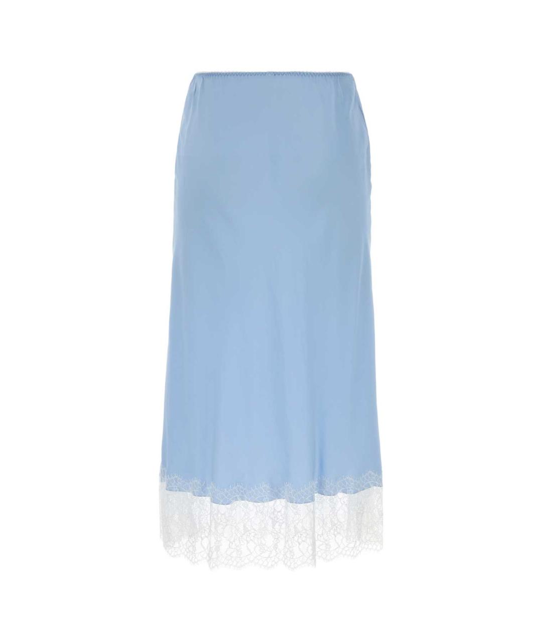 MOSCHINO Голубая ацетатная юбка миди, фото 2