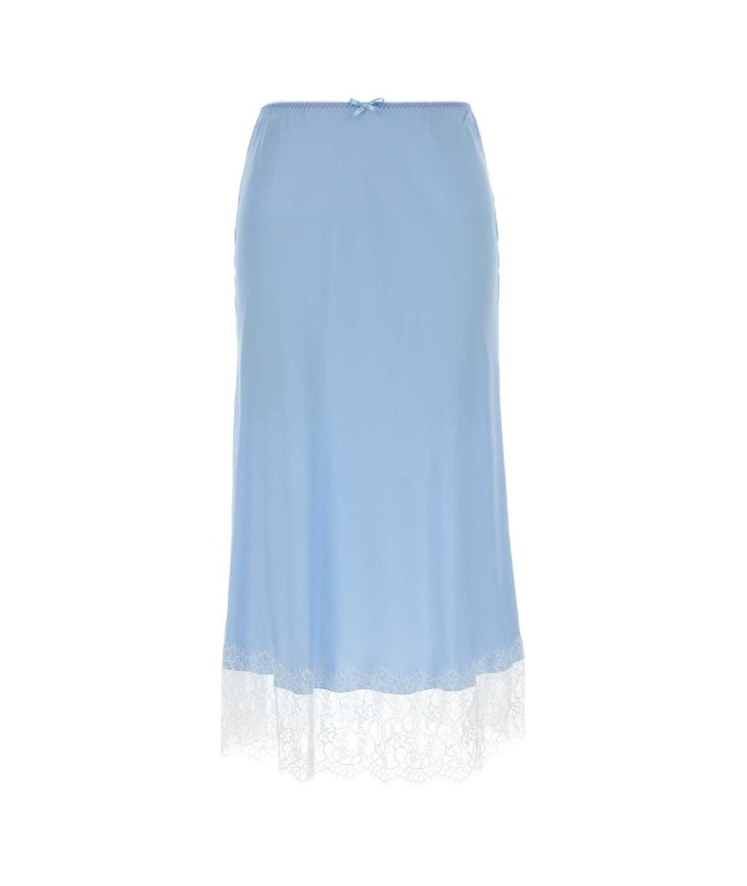MOSCHINO Голубая ацетатная юбка миди, фото 1