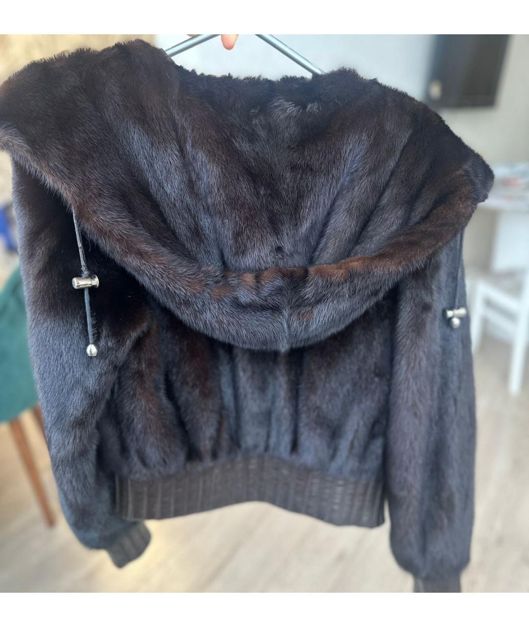 YVES SALOMON Коричневая меховая шуба, фото 2