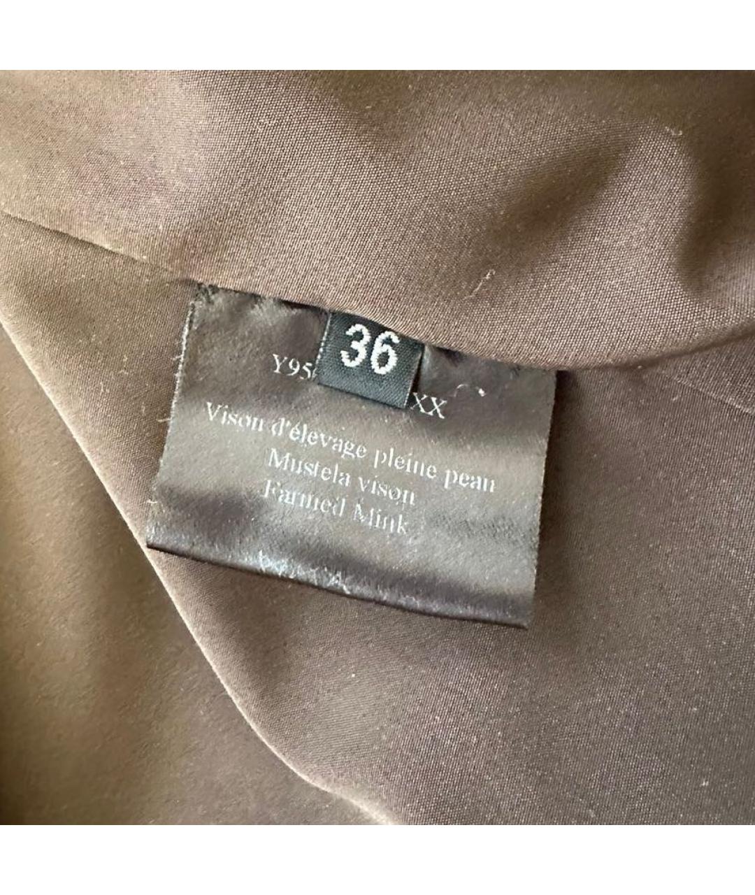 YVES SALOMON Коричневая меховая шуба, фото 4